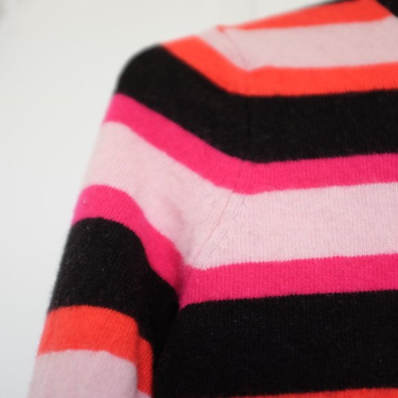 COPY - Italian black pink merino wool stripes jumper sweater - Picture 8 of 10
